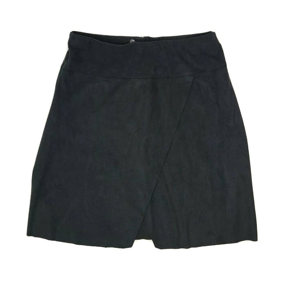 SOFT SURROUNDINGS Black Faux Suede‎ Skirt PM